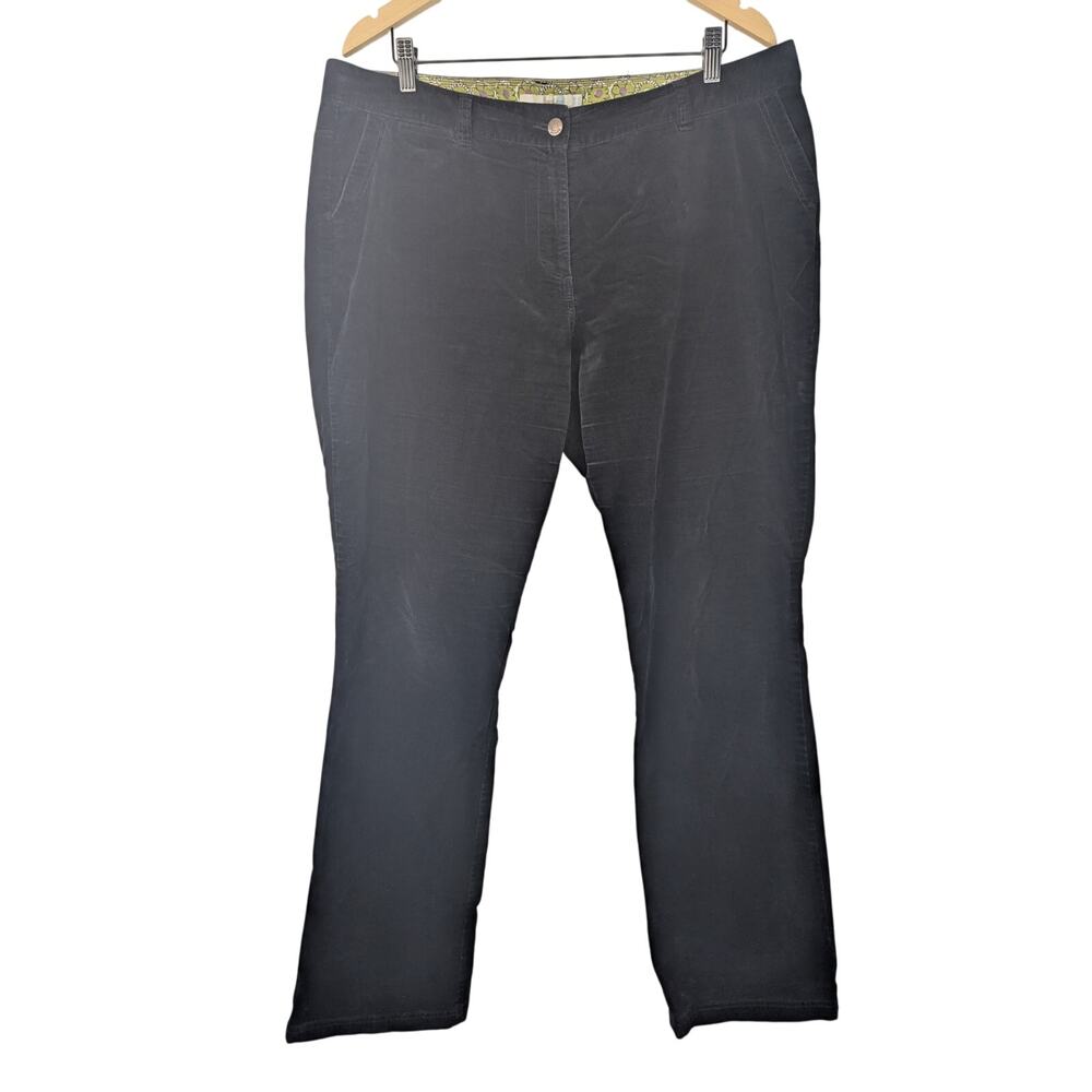 Boden Black Velvet High Rise Straight Leg Pant